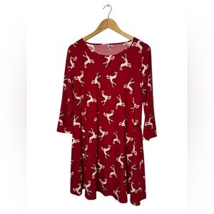 North Pole Trading Co. Women's Holiday PJ Gown 3/4 Sleeve Stretchy Festive Large